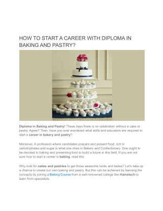How do baking diploma courses in India help professionally?