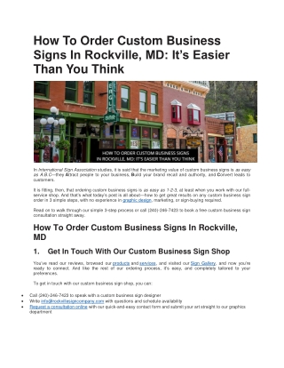 How To Order Custom Business Signs In Rockville (1)