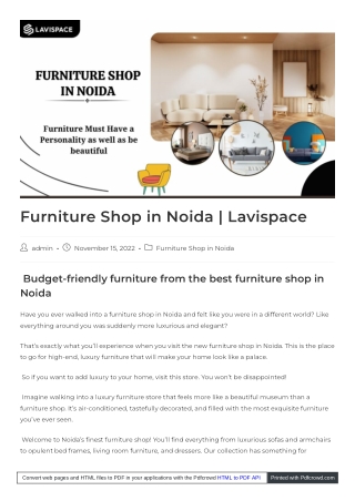 Buy from the best furniture store in noida at an affordable price | Lavispace