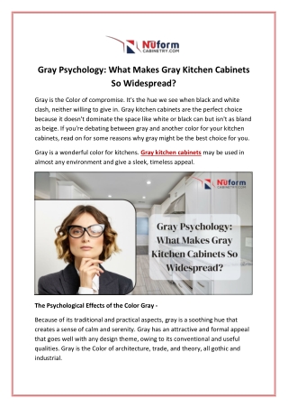 Gray Psychology: What Makes Gray Kitchen Cabinets So Widespread?