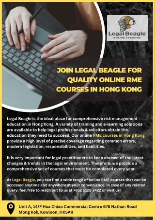Join Legal Beagle for Quality Online RME Courses in Hong Kong