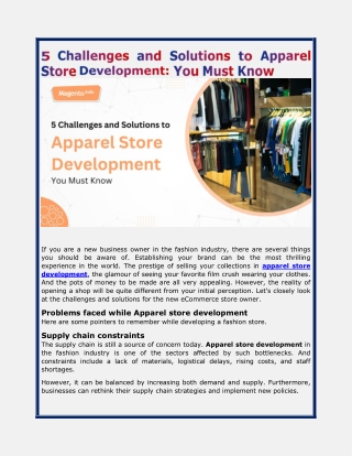 5 Challenges and Solutions to Apparel Store Development You Must Know