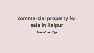 commercial property for sale in Raipur