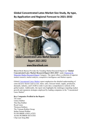 Global Concentrated Latex Market Research Report 2021-2032
