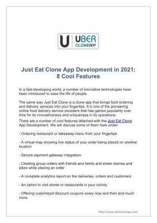 Just Eat Clone App Development in 2021  8 Cool Features