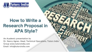 How to Write a Research Proposal in APA Style