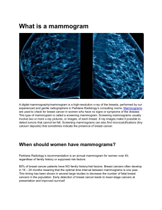 What is a mammogram