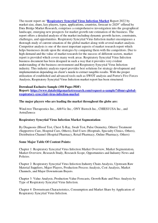 Respiratory Syncytial Virus Infection Market