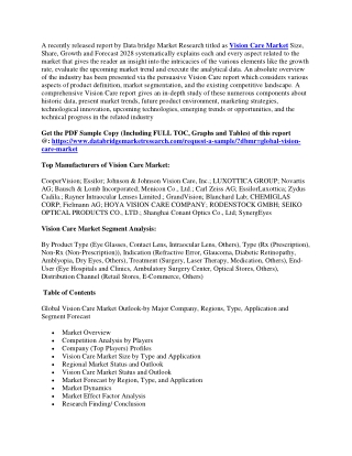Vision Care Market
