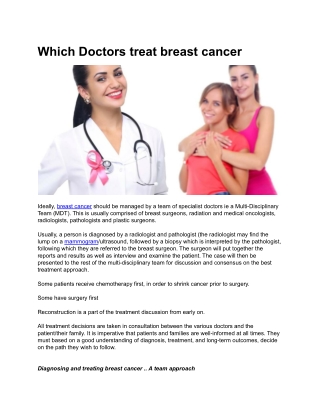 Which Doctors treat breast cancer