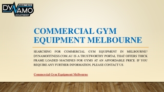 Commercial Gym Equipment Melbourne | Dynamofitness.com.au