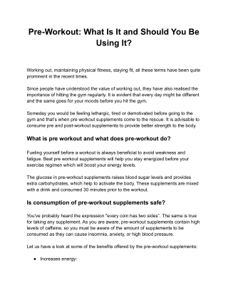 Pre-Workout: What Is It and Should You Be Using It