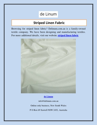 Striped Linen Fabric  Delinum.com