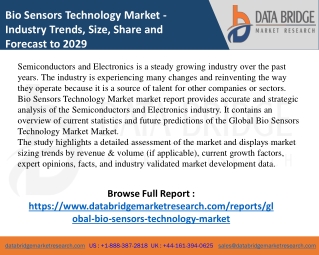 Bio Sensors Technology Market