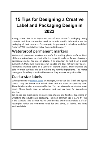 15 Tips for Designing a Creative Label and Packaging Design in 2023