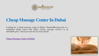 Cheap Massage Center In Dubai | Jumeirahbestspa.com