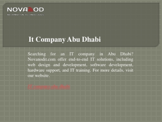 It Company Abu Dhabi  Novanodit.com