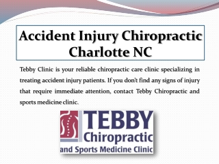 Accident Injury Chiropractic Charlotte NC