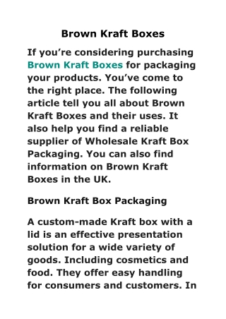 Brown Kraft Boxes