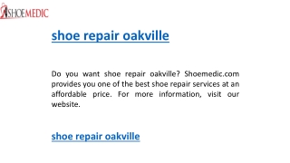 shoe repair oakville    shoemedic.com