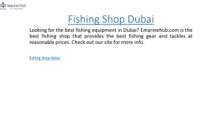 Fishing Shop Dubai Emarinehub.com