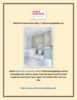 Bathroom Renovation Ideas | Interiordesignblogs.net