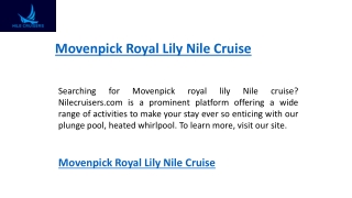 Movenpick Royal Lily Nile Cruise   Nilecruisers.com