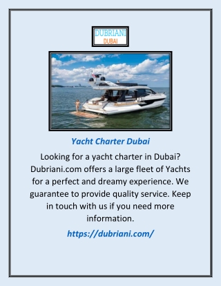 Yacht Charter Dubai | Dubriani.com