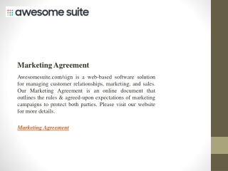 Marketing Agreement   Awesomesuite.com sign