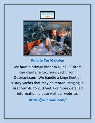 Private Yacht Dubai | Dubriani.com