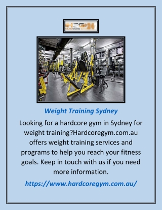 Weight Training Sydney | Hardcoregym.com.au