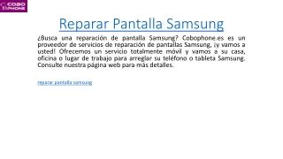 Reparar Pantalla Samsung  Cobophone.es