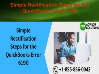 Simple Rectification Steps for the QuickBooks Error 6190