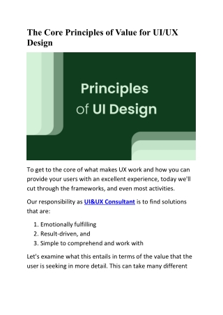 The Core Principles of Value for UI and UX Design