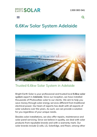 6.6Kw Solar System Adelaide