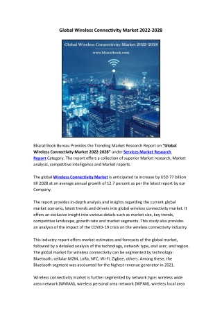 Global Wireless Connectivity Market 2022-2028