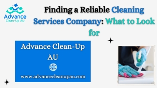 Finding a Reliable Cleaning Services Company What to Look for