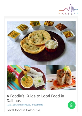 A Foodie’s Guide to Local Food in Dalhousie