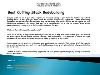 Best Cutting Stack Bodybuilding