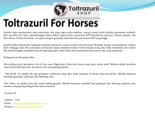 Toltrazuril For Horses