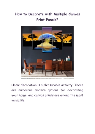 How to Decorate with Multiple Canvas Print Panels - AOAPrint