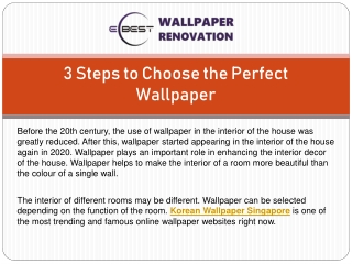3 Steps to Choose the Perfect Wallpaper