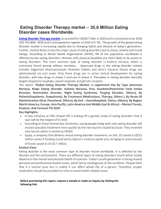 Eating Disorder Therapy market
