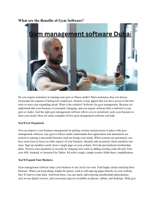 Gym management software Dubai