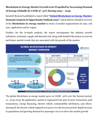 Press Release of blockchain in energy market