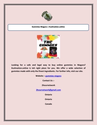 Gummies Niagara | Kushnation.online