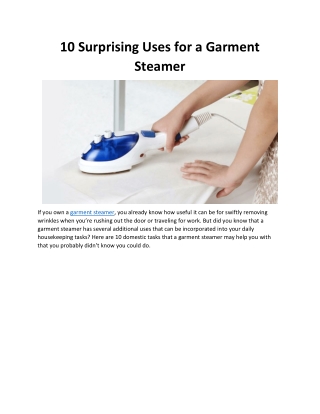 10 Surprising Uses for a Garment Steamer