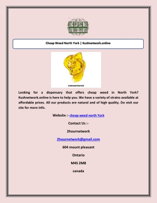 Cheap Weed North York | Kushnetwork.online