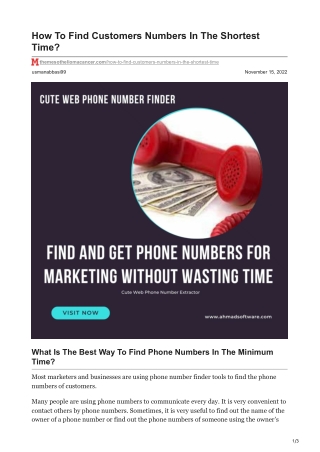 1How To Find Customers Phone Numbers In The Shortest Time