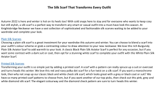 The Silk Scarf That Transforms Every Outfit